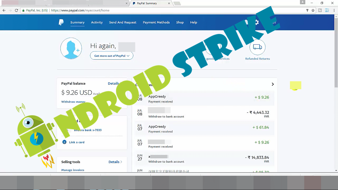 Paypal Earning Proof in Dollars