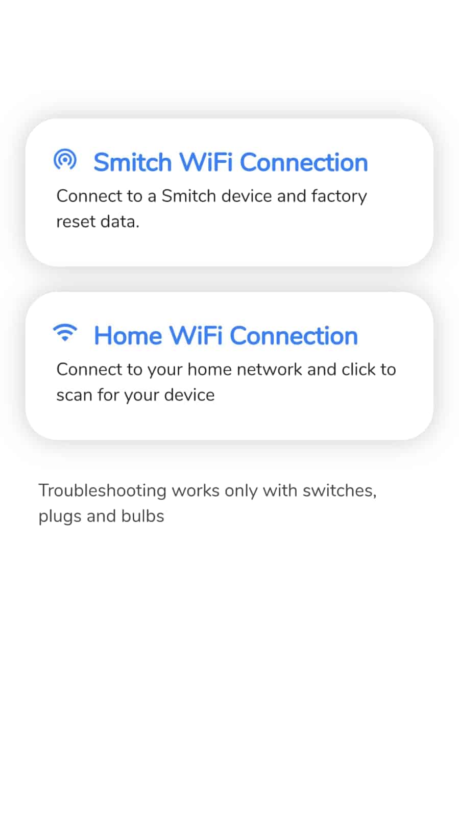 smitch smart bulb connecting to home Wifi network